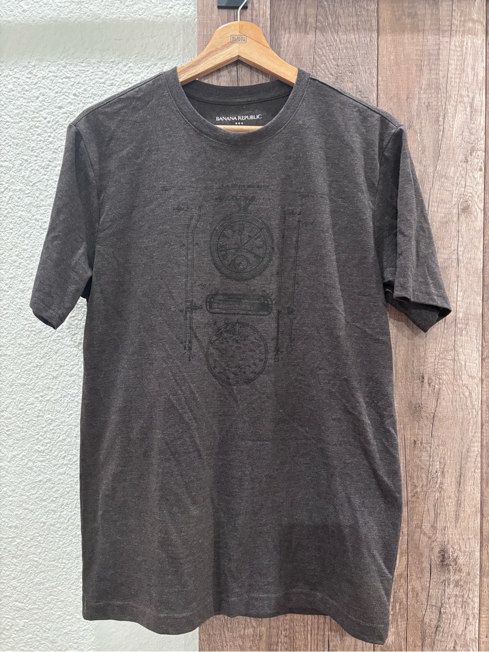 Banana Republic Women's Dark Charcoal Graphic Short Sleeve Tee